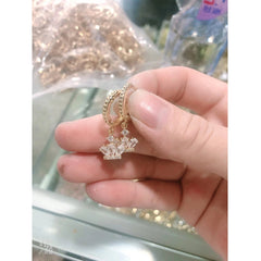 Crown Gold Brass American Diamond Hoop Drop Earring For Women