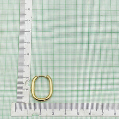 Stainless Steel Oval Rectangle Gold Hoop Earring Pair For Women