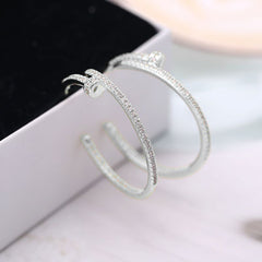 Classic Nail Cubic Zirconia Silver Copper Chandbali Earring Pair for Women