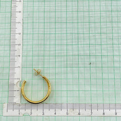 Stainless Steel Link Gold Multi layer Hoop Earring Pair for Women