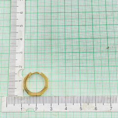 Hexagon Stainless Steel Anti Tarnish 18K Gold Hoop Earring Pair for Women