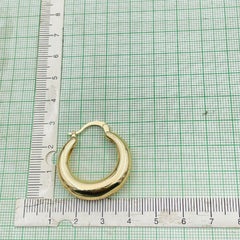 Daily Casual Stainless Steel Anti Tarnish Gold Hoop Earring Pair