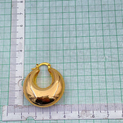 Large Chunky Crescent Stainless Steel Anti Tarnish 18K Gold Hoop Earring