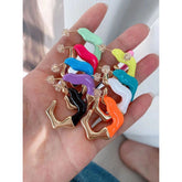 Enamel Curly 18K Gold Smart Copper Hoop Bali Earring For Women