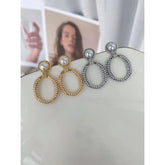 Intricate Pearl 18K Gold Dangling Earring for Women