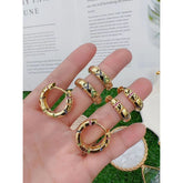Rainbow Multi Color Cubic Zirconia 18K Gold Hoop Earring for Women