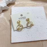 Moon Stone Star Galaxy 18K Gold Copper Dangling Drop Earring for Women