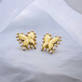 Butterfly Pearl 18K Gold Copper Stud Earring for Women