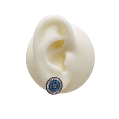 Evil Eye Baguette Silver Anti Tarnish Pendant Chain Earring Set For Women