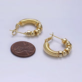 Wire Ball 18K Gold Anti Tarnish Hoop Earring for Women