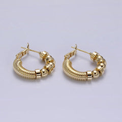 Wire Ball 18K Gold Anti Tarnish Hoop Earring for Women