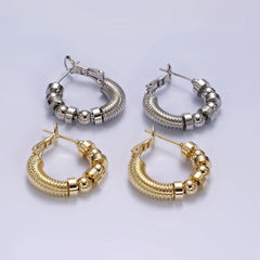 Wire Ball 18K Gold Anti Tarnish Hoop Earring for Women
