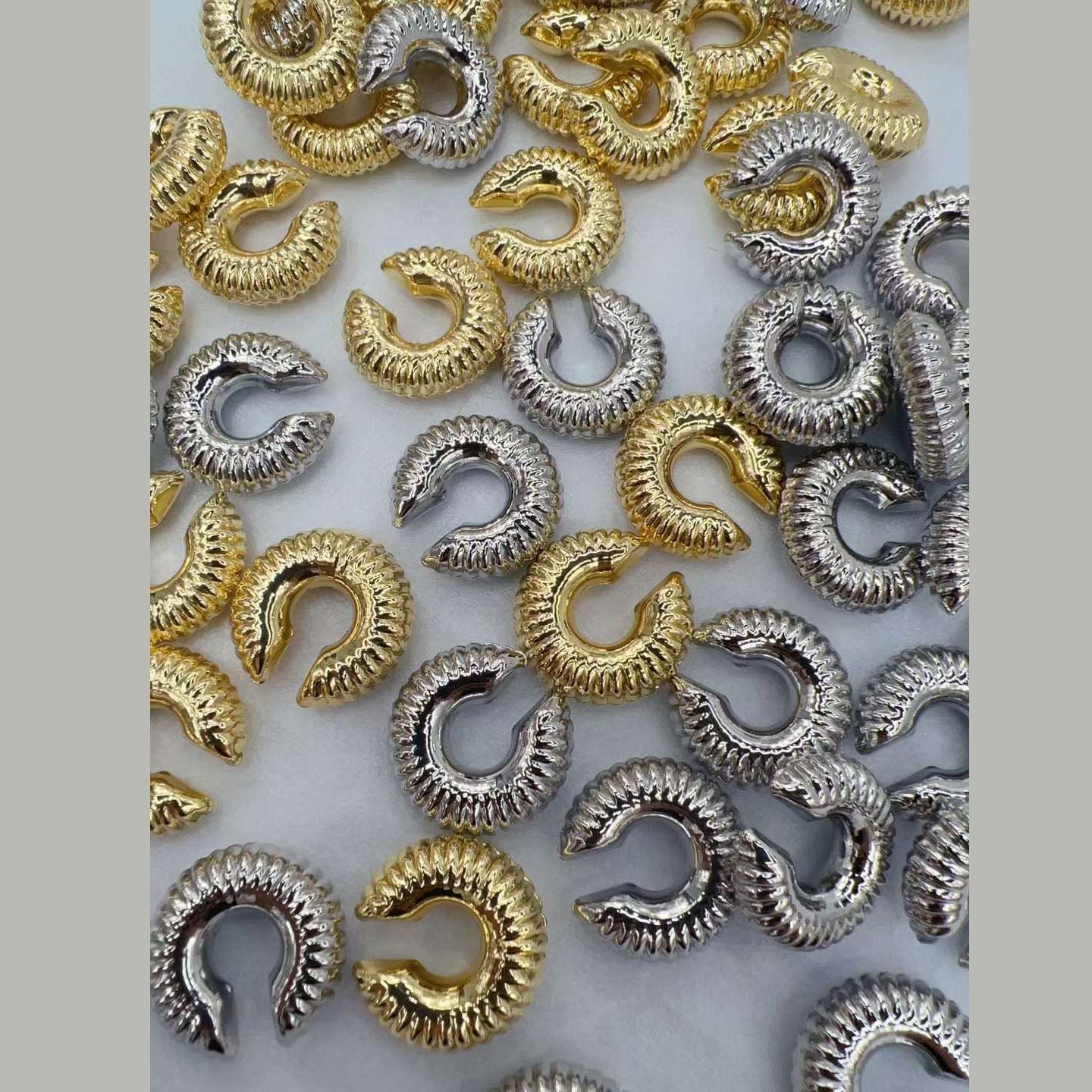 18K Gold Anti Tarnish Hoop Clip-On Ear Cuff Conch Earring Pair