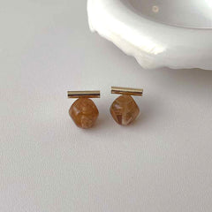 Emerald Green 18K Gold Anti Tarnish Gemstones Stud Earring Pair For Women