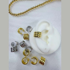 Gold Anti Tarnish Stud Clip-On Ear Cuff Conch Earring Pair For Women