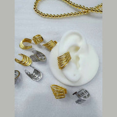 Cubic Zirconia 18K Gold Anti Tarnish Clip-On Ear Cuff Conch Earring Pair For Women