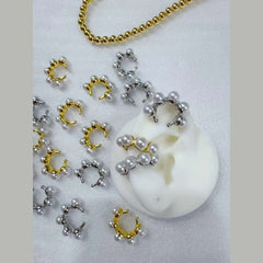 Pearl 18K Gold Anti Tarnish Stud Clip-On Ear Cuff Conch Earring Pair For Women