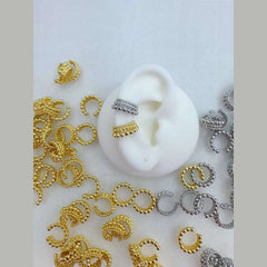 Ball Layer 18K Gold Anti Tarnish Stud Clip-On Ear Cuff Conch Earring Pair For Women