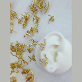 Snake Cubic Zirconia 18K Gold Anti Tarnish Stud Clip-On Ear Cuff Conch Earring Pair For Women