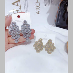 Baguette Cubic Zirconia 18K Gold Anti Tarnish Dangler Earring For Women