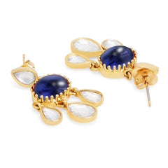 Copper Cubic Zirconia Crystal Emerald Blue Gold Dangler Drop Earring Women