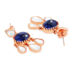 Copper Cubic Zirconia Crystal Emerald Blue Gold Dangler Drop Earring Women