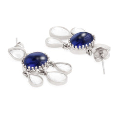 Copper Cubic Zirconia Crystal Emerald Blue Gold Dangler Drop Earring Women