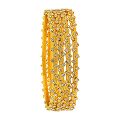 22K Gold Plated Classic American Diamond Cz Bangle Set Of 4