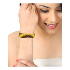 22K Gold Plated Red Maroon Classic Eternity Bangle Set Of 4