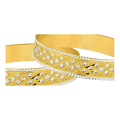 Just Like Real Laser Rhodium 22K Gold Kada Bangle Set Of 2 Women