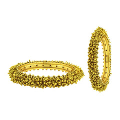 Cluster Antique 22K Gold Plated Bangle Set Of 2 (Pair) For Women