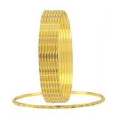 Wedding Traditional 22K Gold Rhodium Metal Chuda Kada Bangle Set Of 8