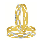 Wedding Designer 22K Gold Rhodium Metal Chuda Kada Bangle Set Of 2
