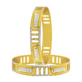 Wedding Filigree 22K Gold Rhodium Metal Chuda Kada Bangle Set Of 2