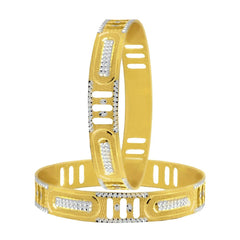 Wedding Filigree 22K Gold Rhodium Metal Chuda Kada Bangle Set Of 2