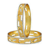 Wedding Designer 22K Gold Rhodium Metal Chuda Kada Bangle Set Of 2