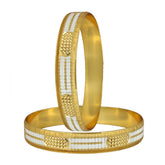 Wedding Traditional 22K Gold Rhodium Metal Chuda Kada Bangle Set Of 2