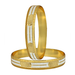Wedding Traditional 22K Gold Rhodium Metal Chuda Kada Bangle Set Of 2
