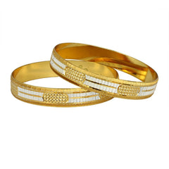 Wedding Traditional 22K Gold Rhodium Metal Chuda Kada Bangle Set Of 2