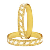 Wedding Designer 22K Gold Rhodium Metal Chuda Kada Bangle Set Of 2