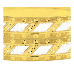 Wedding Designer 22K Gold Rhodium Metal Chuda Kada Bangle Set Of 2