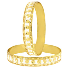Wedding Designer 22K Gold Silver Metal Chuda Kada Bangle Set Of 2