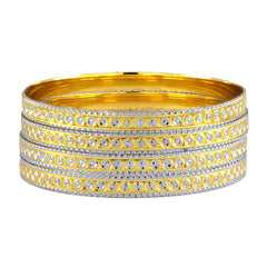 Wedding Traditional 22K Gold Rhodium Metal Chuda Kada Bangle Set Of 4
