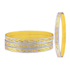 Wedding Designer 22K Gold Rhodium Metal Chuda Kada Bangle Set Of 4
