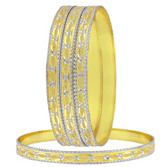 Wedding Designer 22K Gold Rhodium Metal Chuda Kada Bangle Set Of 4