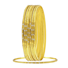 Wedding Designer 22K Gold Rhodium Metal Chuda Kada Bangle Set Of 8