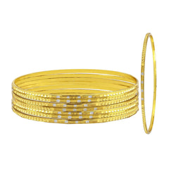Wedding Designer 22K Gold Rhodium Metal Chuda Kada Bangle Set Of 8
