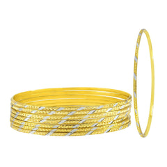 Wedding Designer 22K Gold Rhodium Metal Chuda Kada Bangle Set Of 8