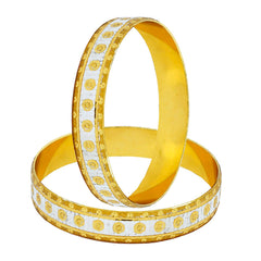 Wedding Traditional 22K Gold Rhodium Metal Chuda Kada Bangle Set Of 2