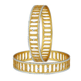 Wedding Filigree 22K Gold Rhodium Metal Chuda Kada Bangle Set Of 2